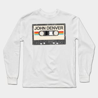 kurniamarga vintage cassette tape John Denver Long Sleeve T-Shirt